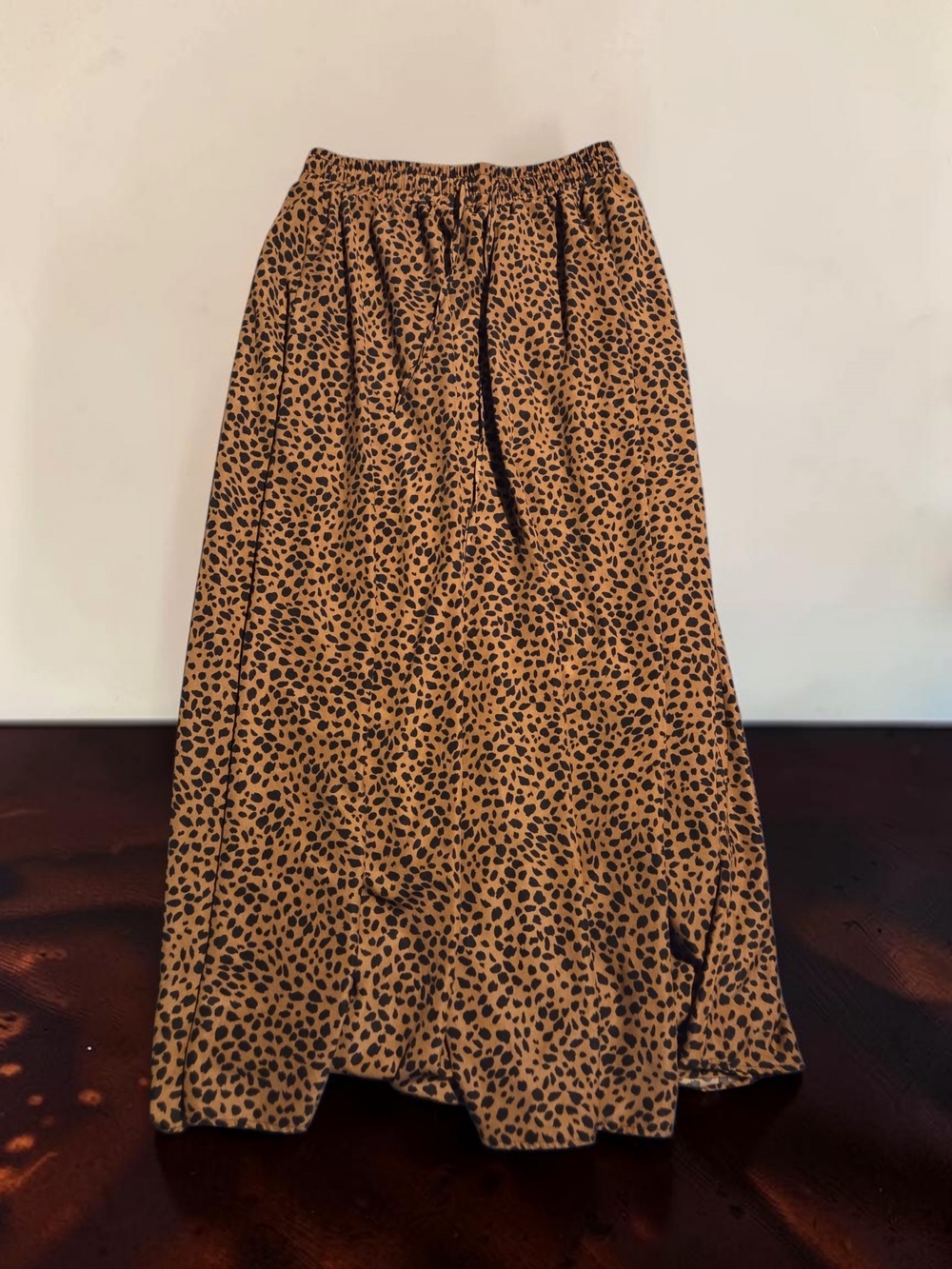 Leopard Print Maxi Skirt - Tan/Black